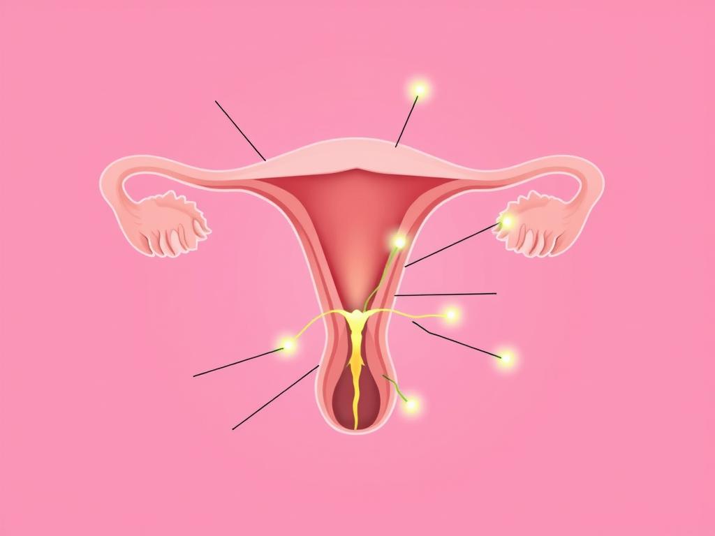 Abstract representation of female anatomy showing nerve endings in the genital area, depicting how people masturbate Abstract representation of female anatomy showing nerve endings in the genital area, depicting how people masturbate